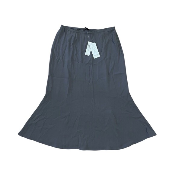 Eileen Fisher Silk Georgette Fluted Skirt Cobblestone Gray Petite M NWT $198 - Picture 1 of 9